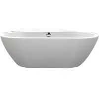 Xenz Rens 155x75x60 vrijstaand bad glans wit incl. waterval vulcombi glans wit