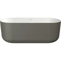 Xenz Mauro Solid Surface bad 180x84x64 Bicolor mat wit/grijs