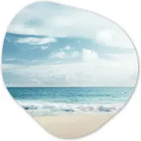 MuchoWow Organische wanddecoratie 40x40 cm - Organisch schilderij Strand - Zee - Zomer - Muurdecoratie woonkamer - Kamer decoratie - Schilderijen - Muurcirkel aesthetic