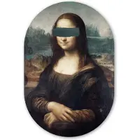 MuchoWow Muurovaal 80x120 cm - Ovale wanddecoratie Mona Lisa - Leonardo da Vinci - Groen - Ovalen schilderij - Muurdecoratie woonkamer - Kamer decoratie - Schilderijen - Wandcirkel