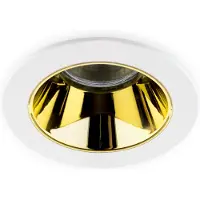 Groenovatie Inbouwspot Rond - Kantelbaar- Ø85mm - Wit - Goud - GU10 Fitting