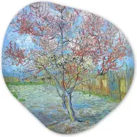 MuchoWow Organische wanddecoratie 60x60 cm - Organisch schilderij De roze perzikboom - Vincent van Gogh - Muurdecoratie woonkamer - Kamer decoratie - Schilderijen - Muurcirkel aesthetic