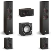 Dali Opticon 6 MK2 - Opticon 1 MK2 - Opticon Vokal MK2 - Sub E12-F (Zwart) - 5.1 Surround bundel - Tabacco Oak