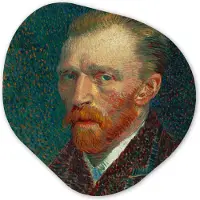 MuchoWow Organische wanddecoratie 90x90 cm - Organisch schilderij Zelfportret - Vincent van Gogh - Muurdecoratie woonkamer - Kamer decoratie - Schilderijen - Muurcirkel aesthetic