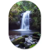 MuchoWow Muurovaal 40x60 cm - Ovale wanddecoratie Waterval - Natuur - Water - Ovalen schilderij - Muurdecoratie woonkamer - Kamer decoratie - Schilderijen - Wandcirkel