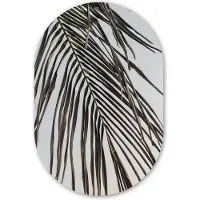 MuchoWow Muurovaal 60x90 cm - Ovale wanddecoratie Bladeren - Zomer - Palmblad - Tropisch - Ovalen schilderij - Muurdecoratie woonkamer - Kamer decoratie - Schilderijen - Wandcirkel
