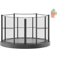 Akrobat Trampoline Orbit Flat to the ground - 244 cm - Rond - Grijs - met Veiligheidsnet