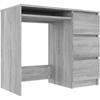 vidaXL Bureau 90x45x76 cm bewerkt hout grijs sonoma eikenkleurig