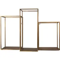 Clayre & Eef Wandrek 65x19x44 cm Goudkleurig Ijzer Muurrek Goudkleurig Muurrek