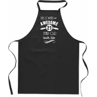 Mijncadeautje Awesome 21 year - 21 jaar cadeau - keukenschort - katoen - BBQ - verjaardag - zwart