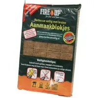 Fire Up Voordeelverpakking Aanmaakblokjes bruin- 4 x 28 (112) stuks - kachel, grill, BBQ, vuurkorf