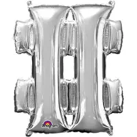 Amscan - Enorme zilverkleurige hashtag ballon