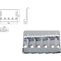 Boston BB-405-C Chroom Brug-Staartstuk voor 5-Snarige Jocker/Puncher Bass