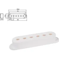 Boston SPC-10-WH pickup cover, Stallion model single coil, 83,0-70,0x17,8x18,0mm, 3 stuks, wit