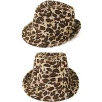 Partyxplosion Panter print hoedje (bruin en beige)