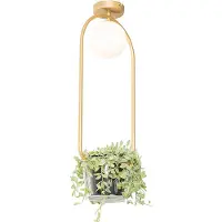 QAZQA Art deco plafondlamp goud met wit glas - Isabella