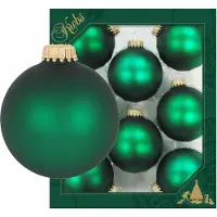 Merkloos 8x Matte velvet groene kerstballen van glas 7 cm - Kerstbal