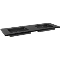 Forzalaqua Wastafel nova doppio gezoet 160.5x51.5x9.5 cm graniet zonder kraangaten