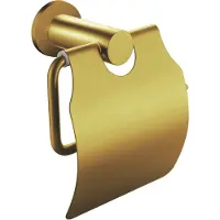 Aloni toiletrolhouder met klep – geborsteld goud