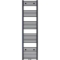Boss & Wessing Designradiator bws nile gobi 180x40 cm geborsteld mat zwart midden/zij-aansluiting