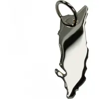 MOOYE ® - Collectie Zilveren Landkaart Aruba ketting hanger