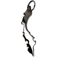 MOOYE ® - Collectie Zilveren Landkaart Curacao ketting hanger
