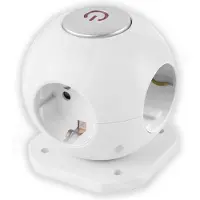 Entac verlengsnoer - Power Ball - Stekkerdoos - 4 Randaarde Stopcontacten - Schakelaar - 1.5m snoer 3x1.5mm2