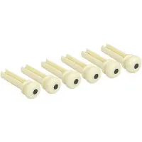 Boston 2130 Ivorietint Plastic Bass Bridge Pins met Zwart Dots - 6-Pack