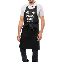 Kariban Awesome - Keukenschort - BBQ schort - Awesome Dad - cadeau verjaardag - vaderdag - zwart