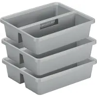 Sunware organiser - 3 stuks - kunststof - 44 x 35 cm - grijs - 2 vakken