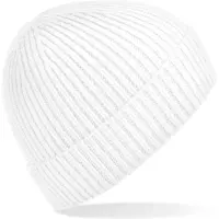 Beechfield - Wintermuts gebreide beanie wit voor volwassenen polyacryl