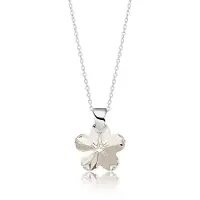 Montebello Ketting Flower BZ96 -925 Zilver Gerhod. - Swarovski - Ø14mm - 45cm