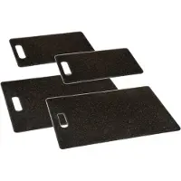 Secret De Gourmet Set van 4x stuks snijplanken zwart 25/36 cm van kunststof - Snijplanken