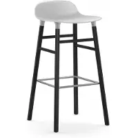 Normann Copenhagen Barstoel Form Black Oak 75 cm White