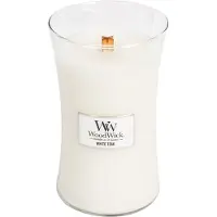 Woodwick white teak large candle