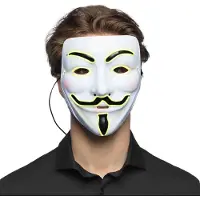 Boland V for Vendetta LED masker (wit met zwart)