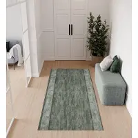 Tapiso Antislip Rubber Mat Groen Gang Woonkamer Rubbermat Tapijt Maat- 100x900