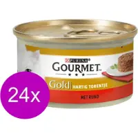 Gourmet 24x Gold - Hartig Torentje Rund - Kattenvoer - 85g
