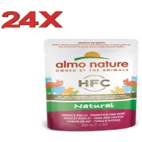 Almo Nature HFC - Kattenvoer - Maaltijdzakje - Tonijn & Kip - 24x55gr