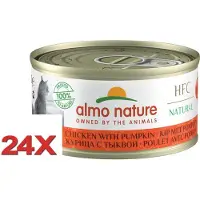 Almo Nature 24x HFC - Kattenvoer Natvoer Blik - Natural - Kip & Pompoen - 70g