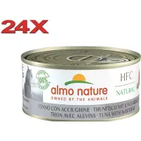 Almo Nature 24x HFC - Kattenvoer Natvoer Blik - Natural - Tonijn & Jonge Ansjovis - 150g
