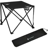 Springos Campingtafel Inklapbaar | Inclusief Draagtas | Polyester | Zwart