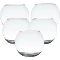 Hakbijl Glass Hakbijl glas Waxinelichthouder - Voordeelset van 5x stuks - transparante kaarsenhouder - 7 x 9 cm