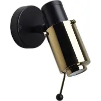 DCW éditions Biny Spot Wandlamp Built-in LED | Without Switch | Black | Gold
