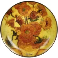 Goebel - Vincent van Gogh | Sier Schoteltje Zonnebloemen | Porselein - 10cm - met echt goud