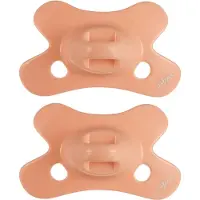Difrax Natural Fopspeen - 0 tot 6 Maanden - Oranje - 2 st. unisex