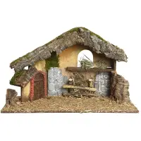 Décoris Kerststal naturel l50b23h31 cm naturel