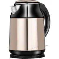 MPM Bouilloire Électrique de 17 Litre Acier Inoxydable sans BPA Résistance Cachée MCZ-91M 2000 Noir/Argent