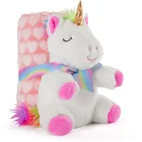 Perletti Unicorn Tiara Teddy With Blanket 22 Cm Roze Kinderen