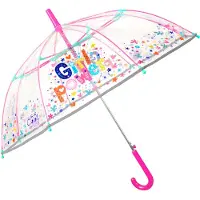 Perletti Transparante Girl Power automatische paraplu
